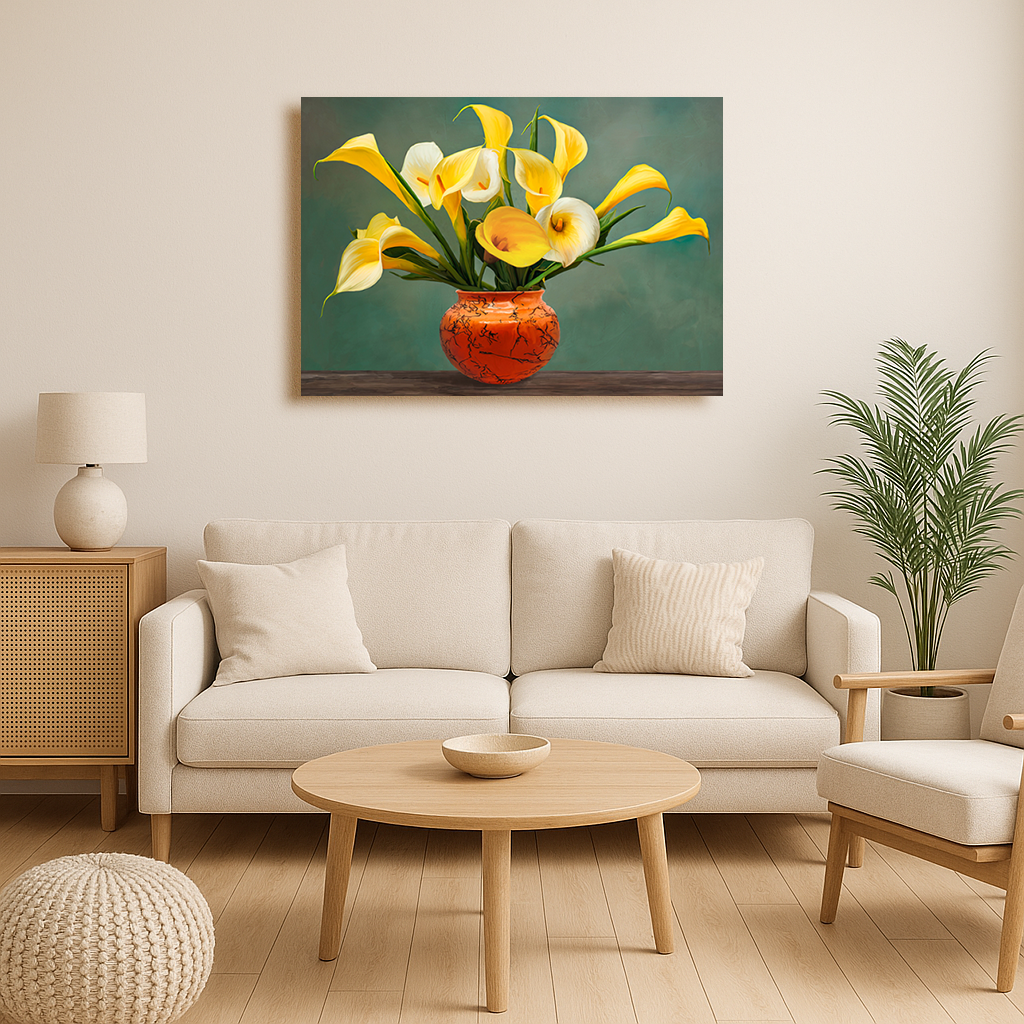 Vase of Yellow Callas