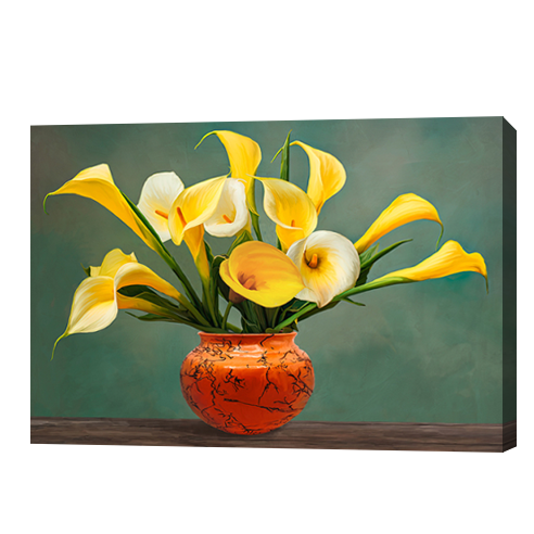 Vase of Yellow Callas