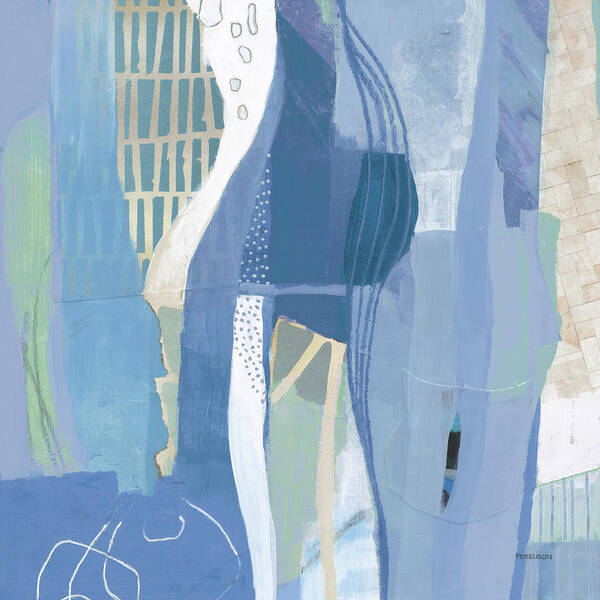 Abstract Layers I (Blue) by Kathy Ferguson